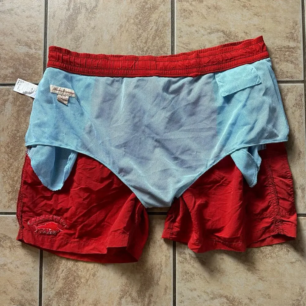 Tommy Bahama Relax Elastic Waist Swim Trunks Men’s Size XL Red Orange‎ Lined